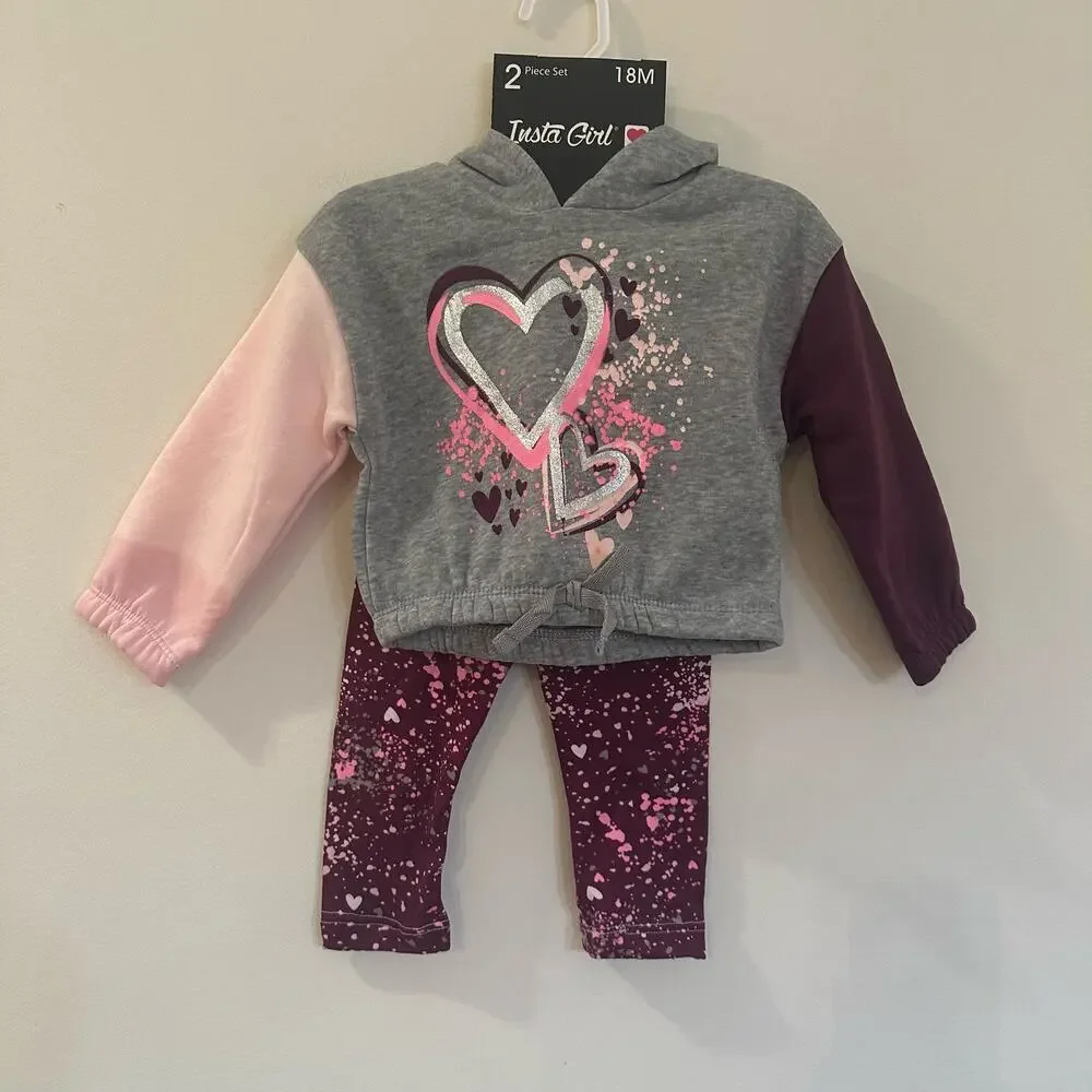 NEW Instagirl Two Piece Baby Girl Outfit sz 18 m Baby Girl Matching Set
